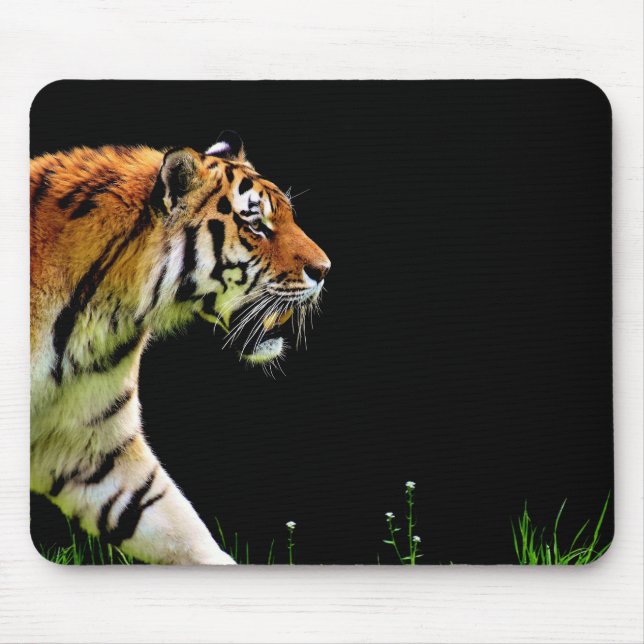 Tiger Approaching - Wildtierarbeiten Mousepad (Vorne)
