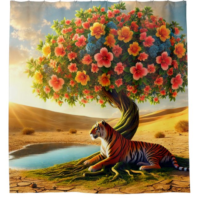 Tiger Art Duschvorhang (Vorderseite)