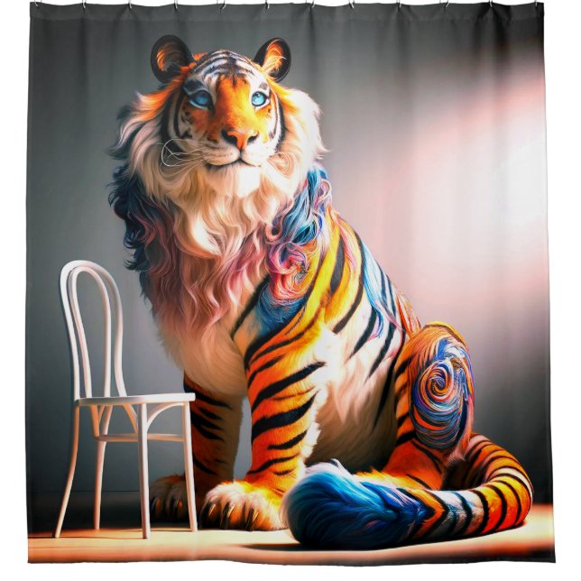Tiger Art Duschvorhang (Vorderseite)
