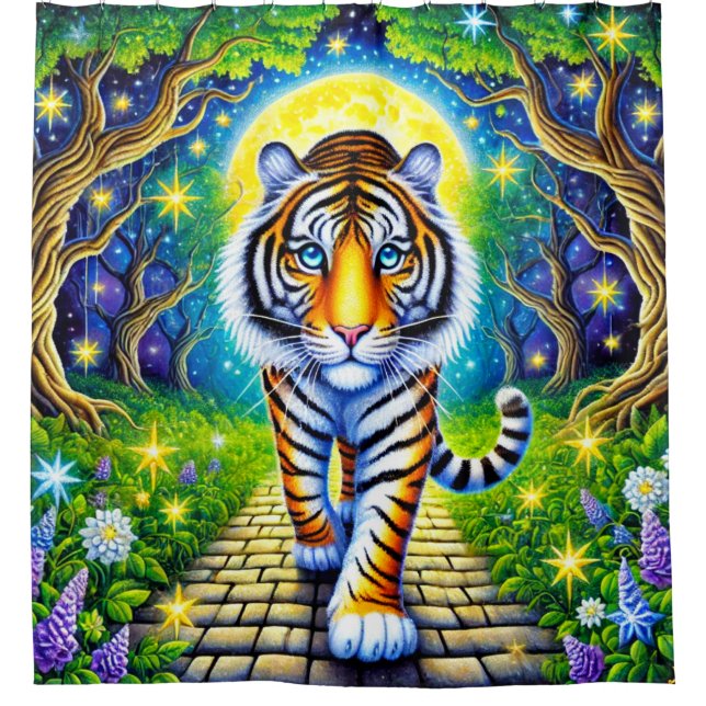 Tiger Art Duschvorhang (Vorderseite)