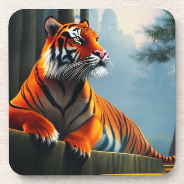Tiger Art Getränkeuntersetzer (Vorderseite)