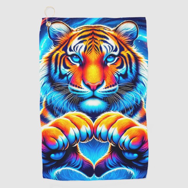 Tiger Art Golfhandtuch (Vorderseite)