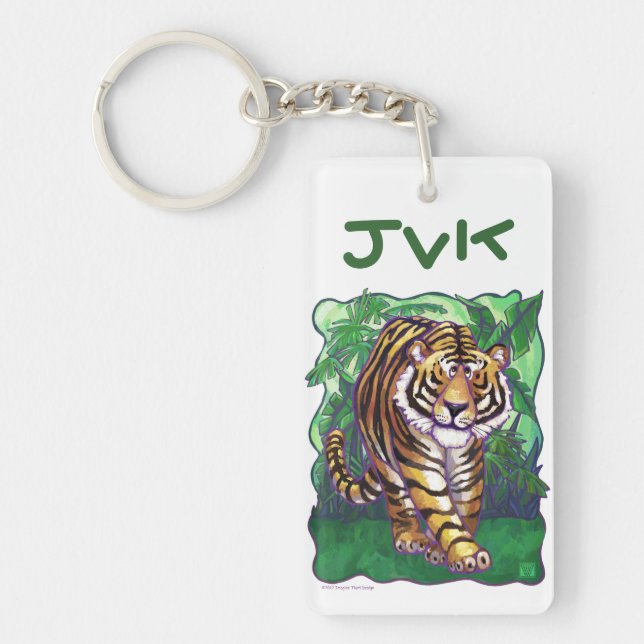 Tiger Art Monogramm Schlüsselanhänger (Vorderseite)