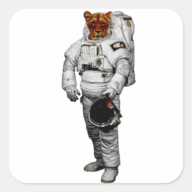 Tiger Astronaut Sticker (Vorderseite)