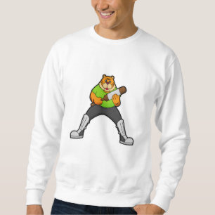 Tiger auf Cricket mit Cricket-Schläger Sweatshirt