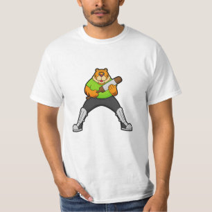 Tiger auf Cricket mit Cricket-Schläger T-Shirt