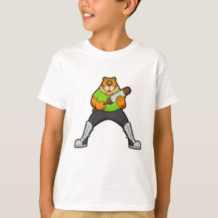 Tiger auf Cricket mit Cricket-Schläger T-Shirt