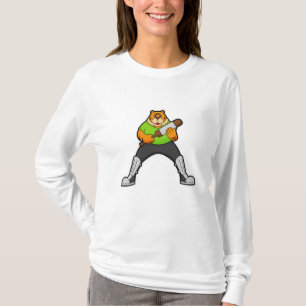 Tiger auf Cricket mit Cricket-Schläger T-Shirt