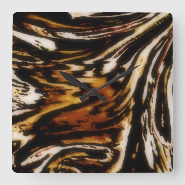 TIGER AUF DEM LOOSE ..SCHÖNE WANDSCHUHE QUADRATISCHE WANDUHR (Vorderseite)