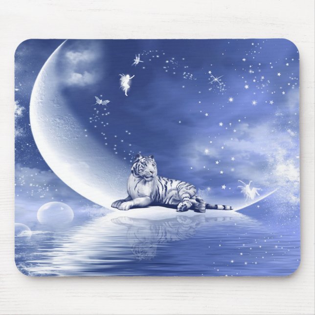 Tiger auf dem Mond Mousepad (Vorne)