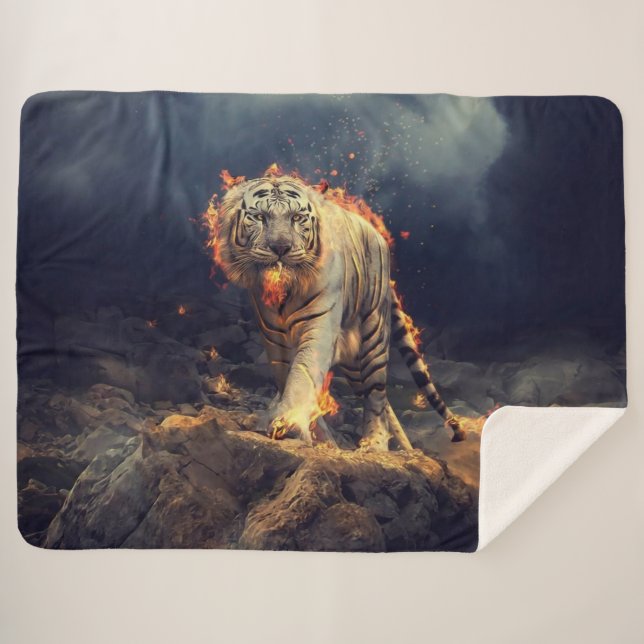 TIGER AUF FEUER SHERPADECKE (Vorderseite (Horizontal))