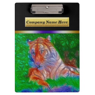 Tiger auf grünem und blauem Gras Klemmbrett