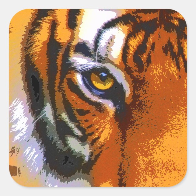 TIGER-AUGE QUADRATISCHER AUFKLEBER (Vorderseite)