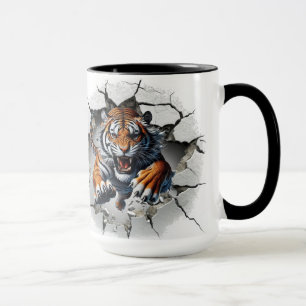 Tiger aus einer gebrochenen Wand Tasse