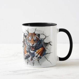 Tiger aus einer gebrochenen Wand Tasse