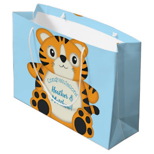 Tiger Baby Dusche Blue Große Geschenktüte
