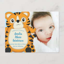 Tiger Baby Dusche Blue Postkarte