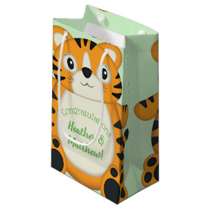 Tiger Baby Dusche Grün Kleine Geschenktüte