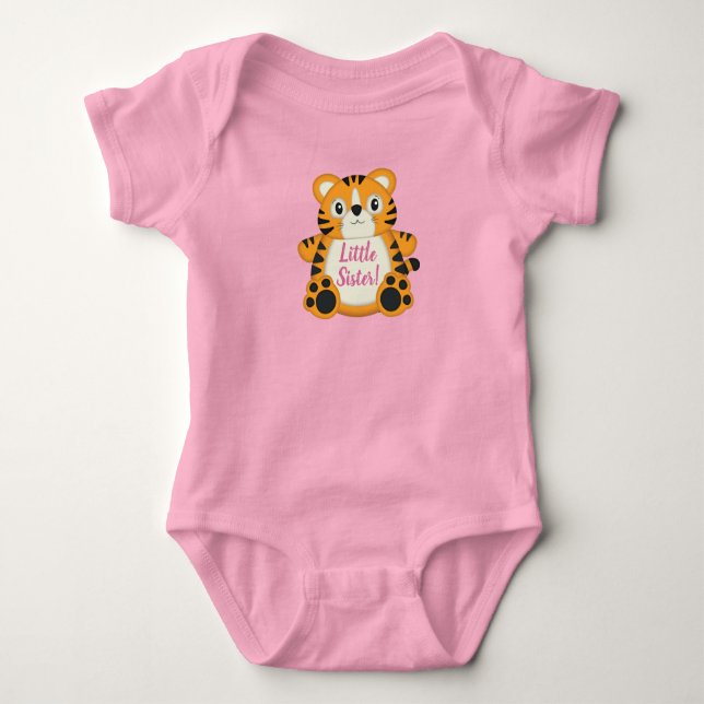 Tiger Baby Dusche Safari Pink Girl Strampler (Vorderseite)