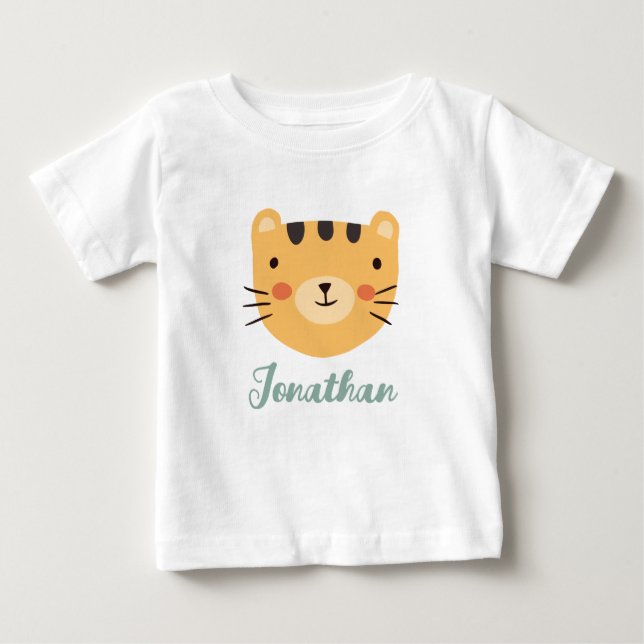 Tiger Baby Niedlich Individuelle Name T-shirt (Vorderseite)
