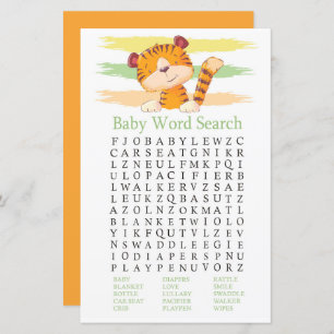 Tiger Baby Shooter Word Search Game
