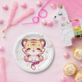 Tiger Babydusche Pappteller