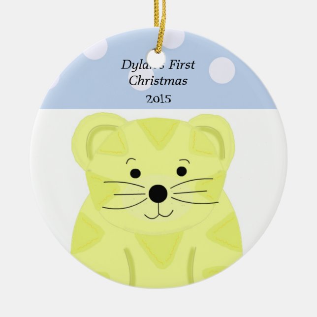 Tiger Baby's First Christmas Keramikornament (Vorne)