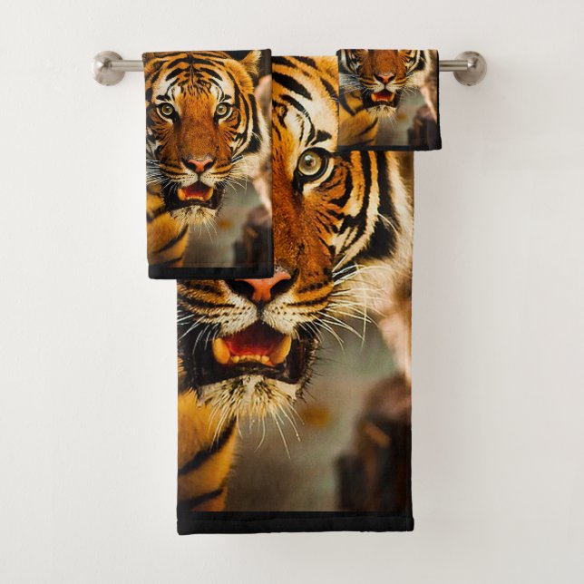 Tiger-Badezimmer-Tuch-Set Badhandtuch Set (Insitu)