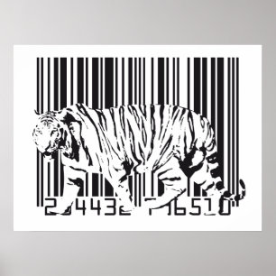 Tiger-Barcode-Kunst Poster