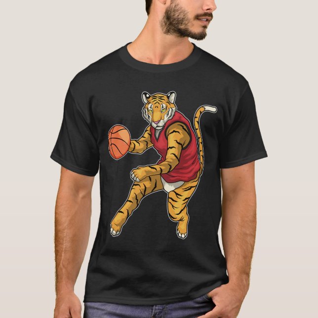Tiger Basketball-Spieler Basketball T-Shirt (Vorderseite)