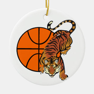 Tiger-Basketball-T - Shirts und Geschenke Keramik Ornament
