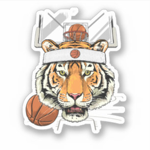 Tiger Basketball Tiger Lovers Basketball Player. P Aufkleber