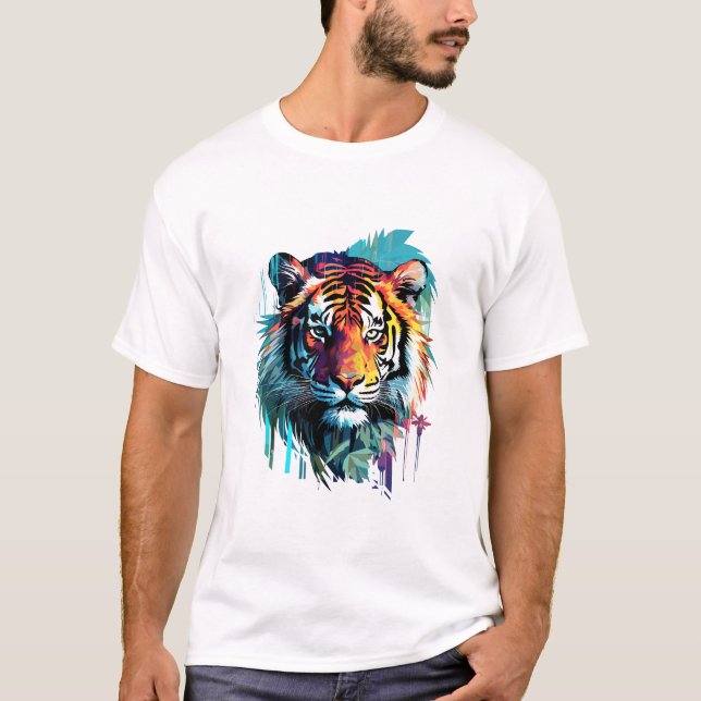 Tiger Beast Animal World Predator Wilde Natur Art T-Shirt (Vorderseite)