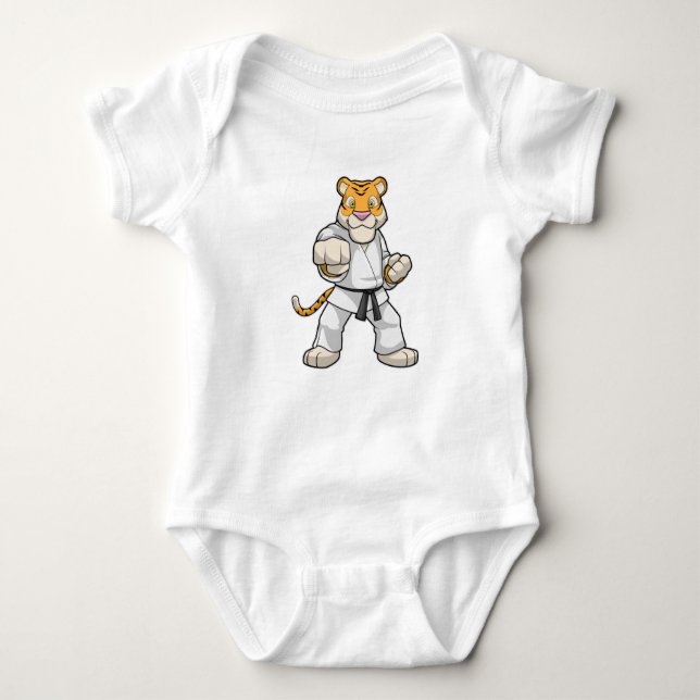 Tiger bei Martial Arts Karate Baby Strampler (Vorderseite)