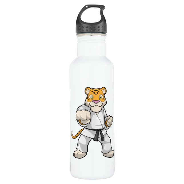 Tiger bei Martial Arts Karate Edelstahlflasche (Vorderseite)