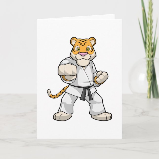 Tiger bei Martial Arts Karate Karte (Vorderseite)