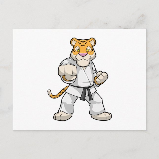 Tiger bei Martial Arts Karate Postkarte (Vorderseite)