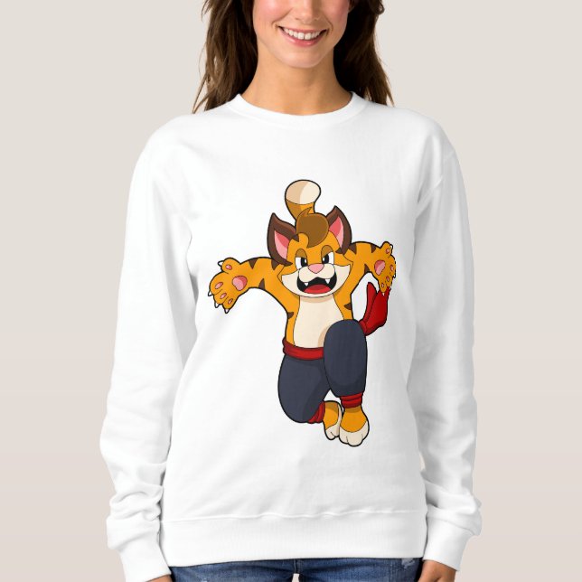 Tiger bei Martial Arts Karate Sweatshirt (Vorderseite)