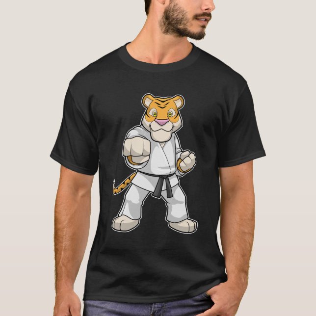Tiger bei Martial Arts Karate T-Shirt (Vorderseite)
