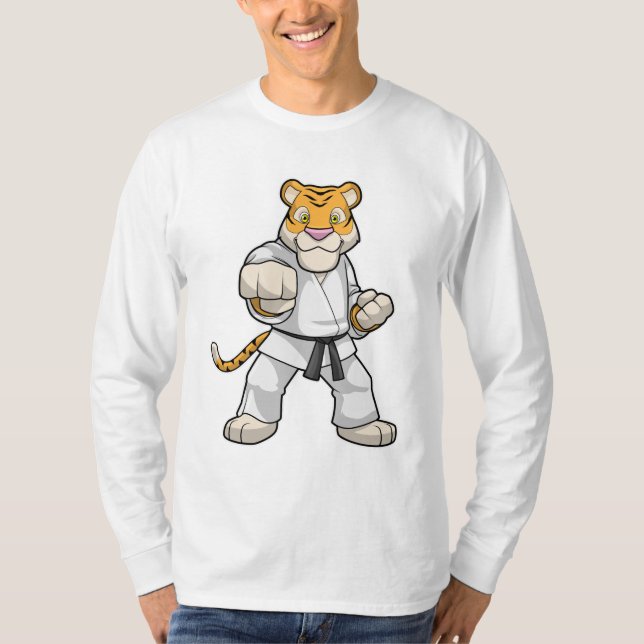 Tiger bei Martial Arts Karate T-Shirt (Vorderseite)