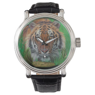 Tiger bei Nacht Armbanduhr