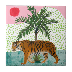 Tiger bei Sonnenaufgang Fliese