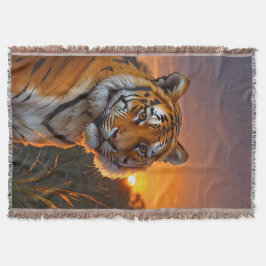 Tiger bei Sonnenuntergang Decke