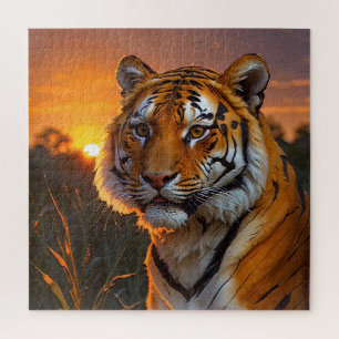 Tiger bei Sonnenuntergang Puzzle