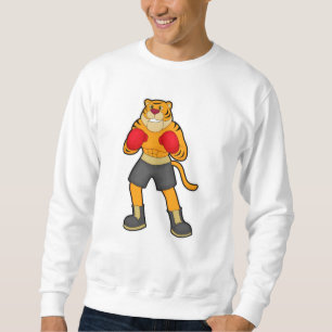 Tiger beim Boxen mit Boxhandschuhen Sweatshirt