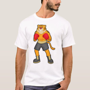 Tiger beim Boxen mit Boxhandschuhen T-Shirt