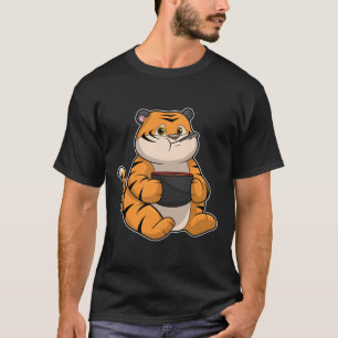 Tiger beim Essen mit Bowl T-Shirt