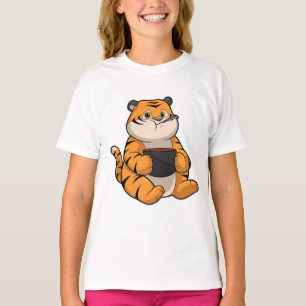 Tiger beim Essen mit Bowl T-Shirt