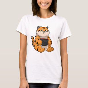 Tiger beim Essen mit Bowl T-Shirt