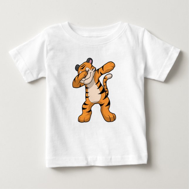 Tiger beim Hip Hop Dance Dab Baby T-shirt (Vorderseite)